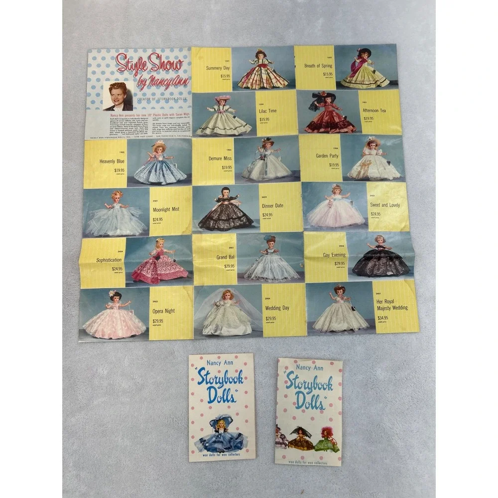 Vintage Nancy Ann Storybook Dolls Lot Sleep Eyes Pastic Miniature with/Boxes